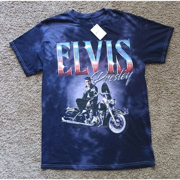 Elvis Presley T-Shirt Men's Small Acid Wash Purple Short Sleeve - Picture 1 of 6